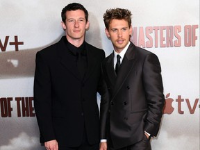 Callum Turner and Austin Butler attend the UK Premiere of "Masters of the Air" at Picturehouse Central in London.