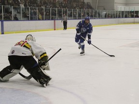 Ethan Larmand scores against Voodoos as Greater Sudbury Cubs win 5-3
