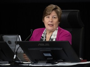 Commissioner Justice Marie-Josee Hogue delivers her opening remarks at the Public Inquiry Into Foreign Interference in Federal Electoral Processes and Democratic Institutions, Monday, January 29, 2024 in Ottawa.
