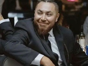 Dylan Isaacs, 30, of Six Nations was killed during an argument outside Hard Rock Stadium in Miami shortly after watching his beloved Buffalo Bills defeat the Miami Dolphins in Florida on Sunday.  GoFundMe