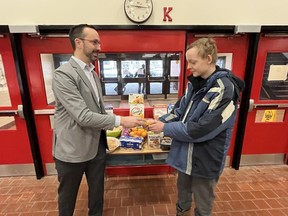 School nutrition announcement at Cornwall Collegiate and Vocational School