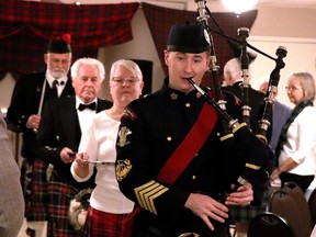 The haggis was officially piped in with all pomp and circumstance at the annual Robbie Burns dinner held at the Royal Canadian Legion Branch 92 in Gananoque on January 21. Lorraine Payette/for Postmedia Network