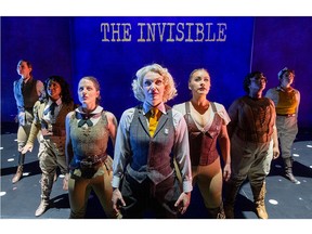 From left: Kristi Hansen, Tahirih Vejdani, Kaylee Harwood, Melissa MacPherson, Justine Westby, Sarah Nairne and Amanda Trapp star in the Grand Theatre’s production of The Invisible: Agents of Ungentlemanly Warfare. Photograph taken on Tuesday January 16, 2024. (Mike Hensen/The London Free Press)