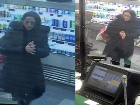 A person wanted by the Kingston Police in connection to the theft of a donation jar in Kingston, Ont., on Monday, December 18, 2023.