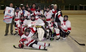 A two-goal performance from Andrew Shewchuk helped propel Cedar Park Red Wings to a 5-2 victory over the Algonquin Thunder and the Atom championship of the 2024 SPHL (Sudbury Playground Hockey League) Police Cup. Supplied Lo-Ellen Lightning Bantams beat the Cedar Park Red Wings 4-1 to take home the 2024 SPHL (Sudbury Playground Hockey League) Police Cup. Supplied
