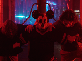 A movie still from the upcoming horror flick "Mickey's Mouse Trap" filmed at Funhaven in Ottawa.