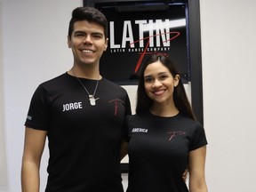 Jorge Pablos, left, and America Soto are celebrating the official opening of their Latin Fire Dance Company studio on Christina Street in downtown Sarnia as part of First Friday events Jan. 5.