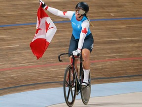 Kelsey Mitchell was discovered through RBC Training Ground in 2017. In 2021, at the delayed Tokyo Olympics, she won the gold in track cycling. Dave Holland photo