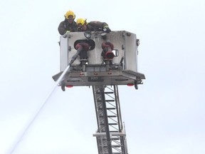 Firefighters were still on the scene on Thursday January 25, 2024 putting hotspots out at a major fire that destroyed an apartment building in Capreol on Wednesday evening.
