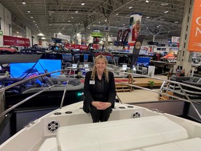 Our lovely Linda Waddell, the busy show director of the fascinating Toronto International Boat Show, actually sits still for a minute during this week.