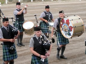 The Paris Port Dover Pipe Band performs in September 2023 before the RCMP Musical Ride Show in Simcoe. CHRIS ABBOTT