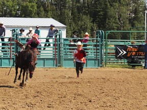 Whitecourt's Ryker Woodcock competed in the mini pony junior event at the 2023 Whitecourt Woodlands Rodeo. The town is providing a $50,000 grant to the Whitecourt District Agricultural Society, which hosts the rodeo, after giving no grant funding from 2020 to 2023.