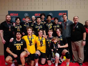 The Cambrian College Golden Shield men’s volleyball team captured a bronze medal for the second year in a row at the OCAA championships this past weekend in London, Ont.