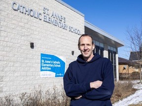 Rodger Colmar, a custodian at St. Anne's elementary school in St. Thomas, is one of 12 finalists in a competition to determine North America's top custodian.  Photo taken on Tuesday, Feb.  20, 2024. (Derek Ruttan/The London Free Press)