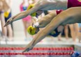 Cameron Burston of Banting dives in for the open boys 200-metre freestyle at the WOSSAA swim championships held at the Canada Games Aquatic Centre in London on Wednesday February 14, 2024. (Mike Hensen/The London Free Press)