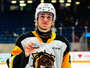 Brantford Bulldogs forward Jake O'Brien recently set the single-season franchise record for points by a rookie. ProAm Images