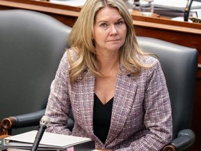 College and Universities Minister Jill Dunlop is pictured in Ontario’s legislature on Nov. 28, 2023. (Chris Young, The Canadian Press)