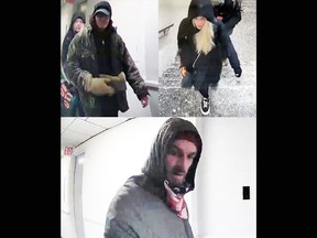 Three individuals wanted by the Kingston Police in connection to a break and enter in Kingston, Ont., on Monday, January 22, 2024.