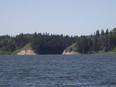 View of a river bank from afar