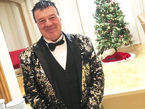 Michael Vagnini in a sparkly jacket