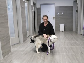 Kim Melito with Francesca the dog