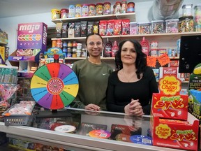 Candy Craze & Pop employees Amanpreet Kaur, left, and Dawn Grout, say Saturdays have been the busiest day of the week at the new Brantford candy and pop store.  CHRIS ABBOTT