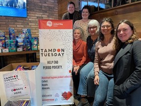 The United Way Oxford's Women United committee is hosting Tampon Tuesday events at the Kelsey's restaurants in Woodstock and Tillsonburg early next month.  (Supplied photo)