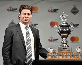 Michael McNiven of the Owen Sound Attack won the CHL Goaltender of the Year Award in 2017. Photo by Aaron Bell/CHL Images