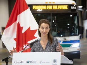 Josipa Petrunic, Canadian Urban Transit Research and Innovation Consortium president, discussed the Alberta Municipality Constellation study. The study will look at transitioning public transportation to zero-emission vehicles in Whitecourt, Hinton, Spruce Grove, Fort Saskatchewan, Leduc, Strathcona and Rocky View counties, Airdrie and Banff.