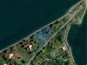 The location of a proposed lobster holding facility in Chamcook is shown in blue.