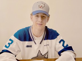 Forward Blake Clayton, the Sudbury Wolves’ seventh-round draft pick in 2023, has committed to the OHL club