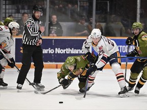 Liam Arnsby gets knocked down but Battalion rise up and beat Barrie 4-1