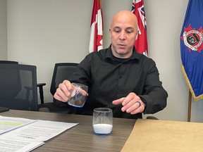 North Bay Police Sgt Brad Reaume recreating drug mix