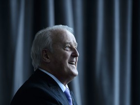 Former prime minister Brian Mulroney arrives to speak at a conference in Ottawa on March 5, 2019.