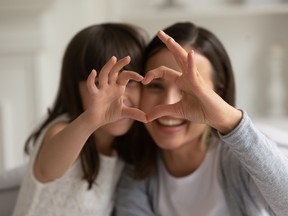 Stock photo of two people showing gratitude