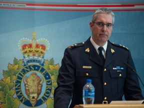 RCMP Superintendent Rick Jane at K-Division on March 8, 2024. After a more than five-year long investigation, Alberta RCMP Friday said there isn't enough evidence to charge anyone in connection to allegations of fraud during the 2017 UCP leadership race.