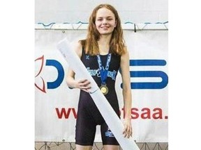 Lucy Butler of Great Lakes Secondary School won a gold medal at the 2024 OFSAA wrestling championship in Hamilton. (Supplied Photo)