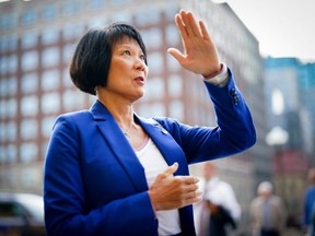 Toronto Mayor Olivia Chow arrives to West Block of Parliament Hill in Ottawa on Sept. 27, 2023. (The Canadian Press)
