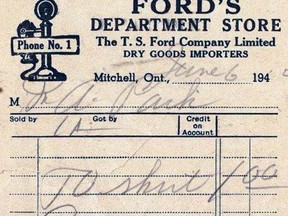 T.S. Ford Company invoice
