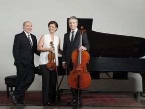 The Gryphon Trio, from left, Jamie Parker, Annalee Patipatanakoon and Roman Borys, is set to perform Wednesday at Sarnia's Imperial Theatre as part of the Sarnia Concert Association season.