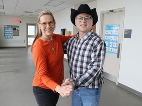 Instructor Caroline Irwin and celebrity competitor musician Scott Manery rehearse for this year's Sarnia Dancing With the Stars event March 30 at the Four Points Sheraton.  This year's event benefits Ohana Landing supportive housing for youth in Sarnia.