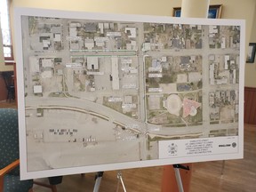 A diagram shows proposed street reconstruction at Charlotte Street and St. James Streets