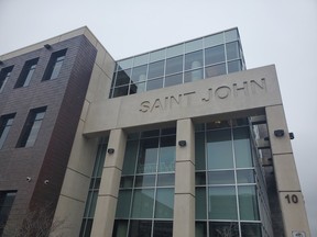 The Saint John Law Courts are seen April 5.