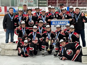 The Brantford Minor Hockey Association's under-13 'A' team recently captured the Minor Hockey Alliance of Ontario Championship and have now qualified for the Ontario Hockey Federation championship.