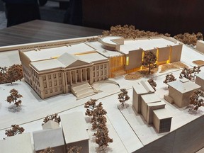 Architects Diamond Schmitt presented a new scale model of the proposed New Brunswick Museum expansion Tuesday at a meeting of the city's planning advisory board.
