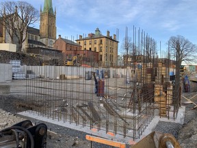 Construction has begun on the 56-unit Steepleview Apartments development on Waterloo and Cliff Streets.