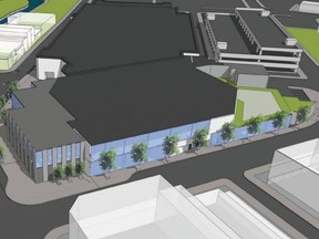 A concept drawing is shown for the proposed Chatham-Kent community hub, which would involve the moving of the civic centre, library and museum to a portion of the Downtown Chatham Centre. (Supplied)