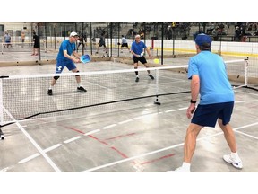Pictured is some action from the 2023 pickleball provincial championships.