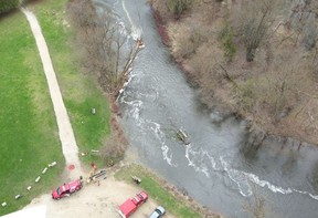 The Hanover Fire Department on the scene of a river rescue on Saturday, April 20, 2024.