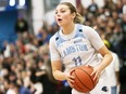 Lambton Lions' Breanna Pretty plays against the Algonquin Wolves in the OCAA women's basketball final at Lambton College in Sarnia on Sunday, March 3, 2024. (Mark Malone/Postmedia Files)